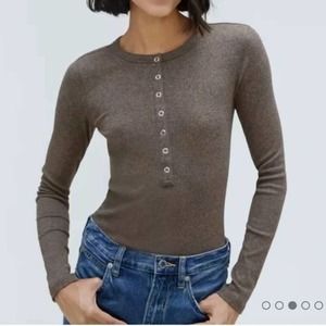 Everlane The Pima Micro Rib Long-Sleeve Henley